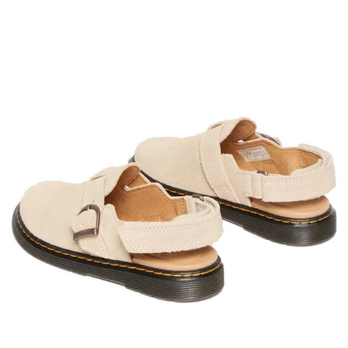 Dr Martens Kids  Junior Jorgie Bronx Suede Mule Sandal Light Tan